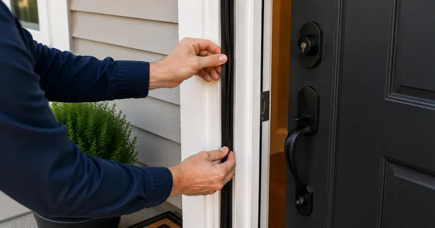 technician performing light test on door seal in Lakeshore, Barrie
