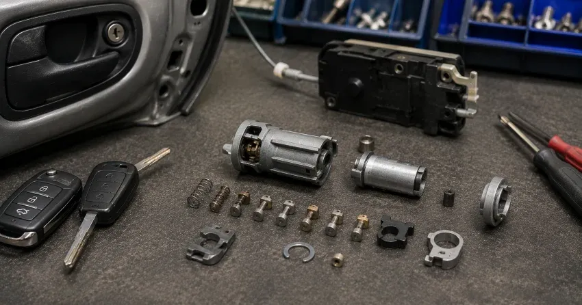 technician testing a car key fob during Car Lock Repair Wellington, Barrie