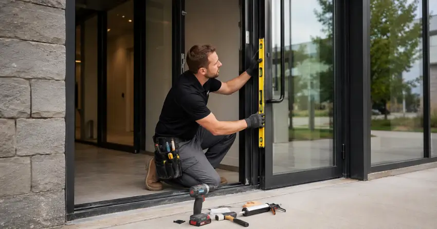 commercial glass door frame installation Codrington, Barrie